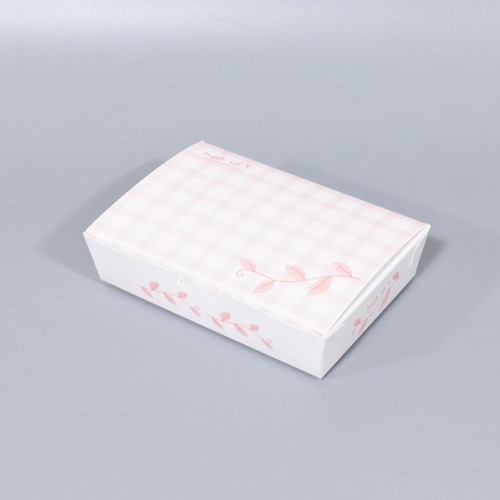 A-5 김밥 도시락 종이 케이스 (박스형) / 1BOX-500개 일회용 테이크 아웃 핑크 분홍 상자 트레이